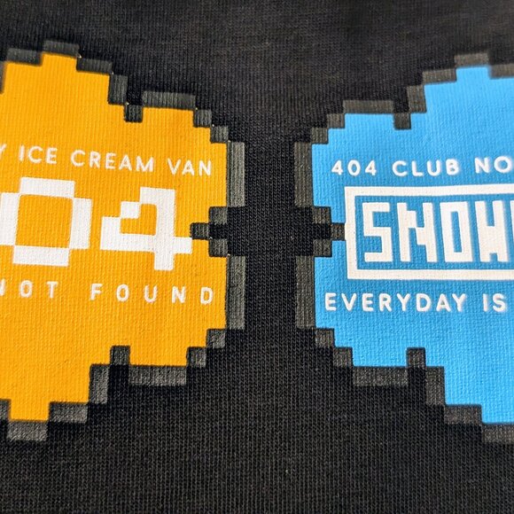 Snowday Japan Ice Cream Van Not Found 404 t-shirt Sz Small NWT Black Boxy Fit - Picture 5 of 10